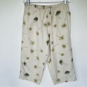 Laua Silk Pants Size‎ Large Tropical Vacation Palm Prints